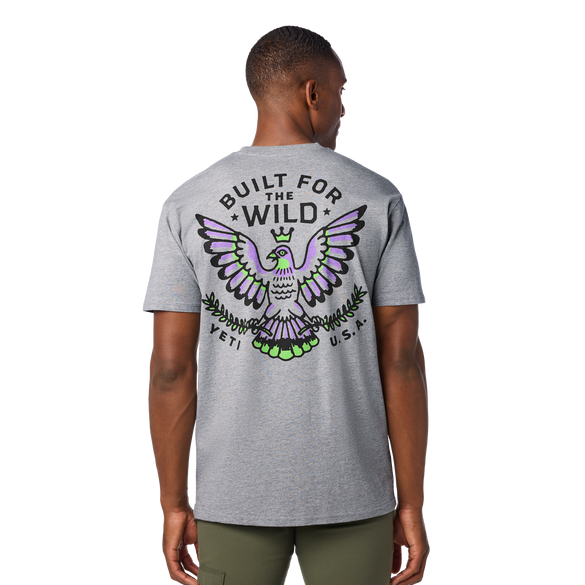 YETI Pigeon Emblem Short Sleeve T-Shirt Grey