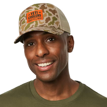YETI COOLERS Flat Brim Rope Hat Camo Brown