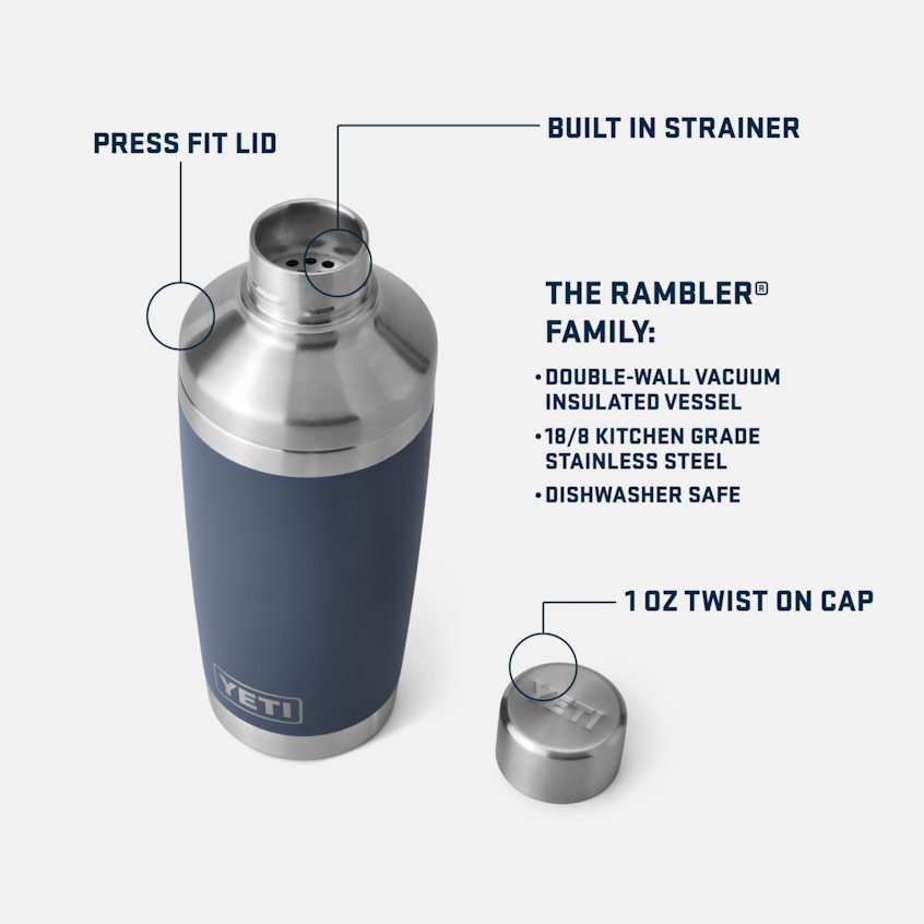 YETI Rambler® Shaker à Cocktail de 20 oz (591 ml) Stainless Steel