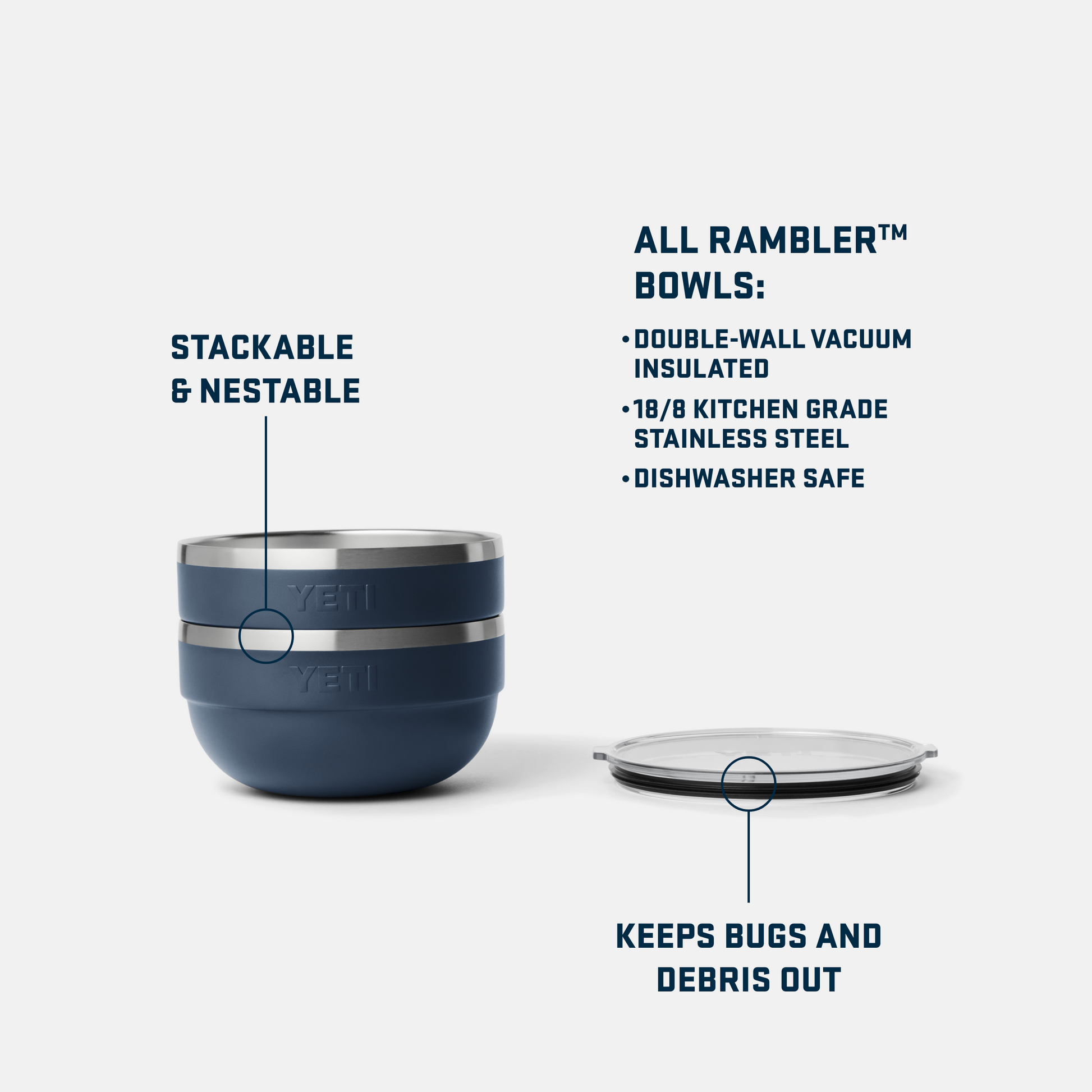 YETI Bol isotherme Rambler® Moyen Navy