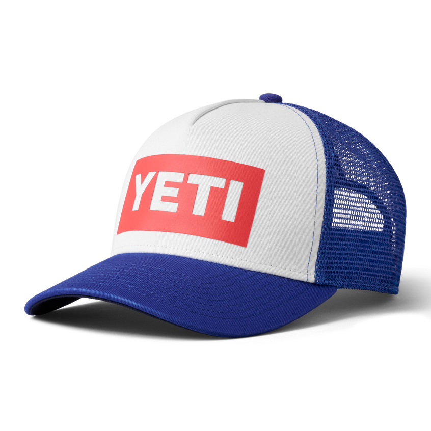 YETI Casquette Trucker American Logo Badge Blue/Blanc
