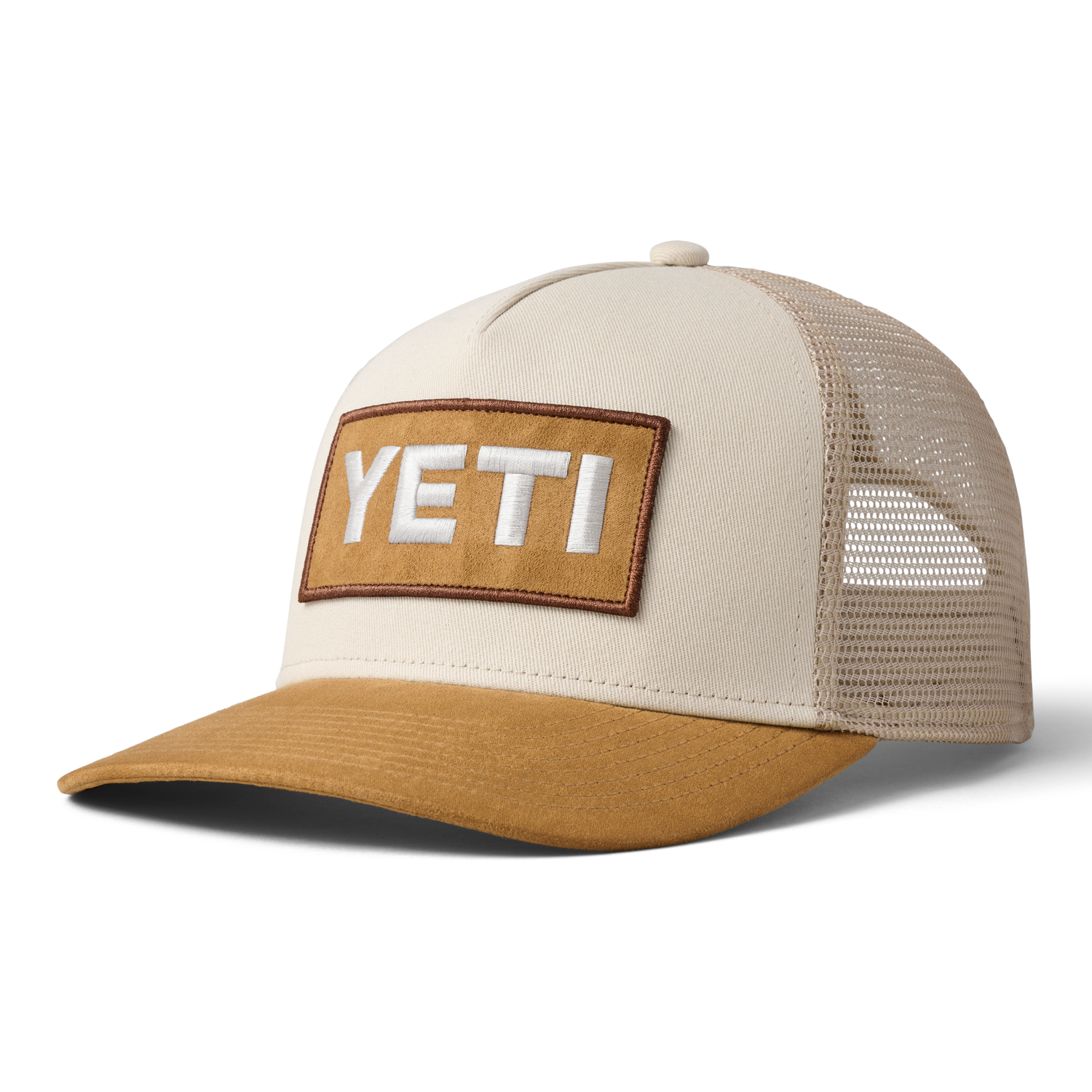 YETI Casquette Trucker à logo imitation daim à visière Khaki/Tan