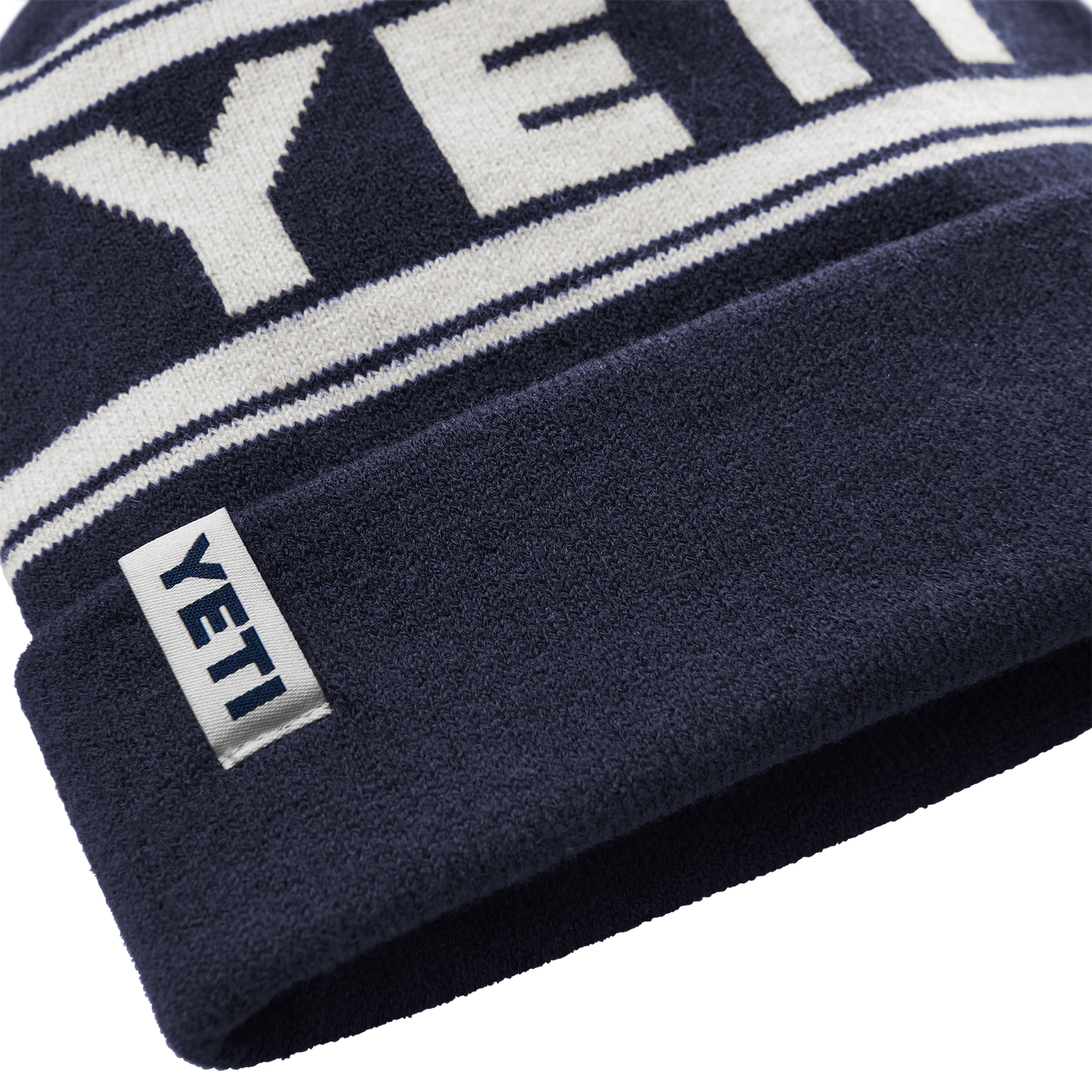 YETI Bonnet Logo Retro Knit Navy/Blanc