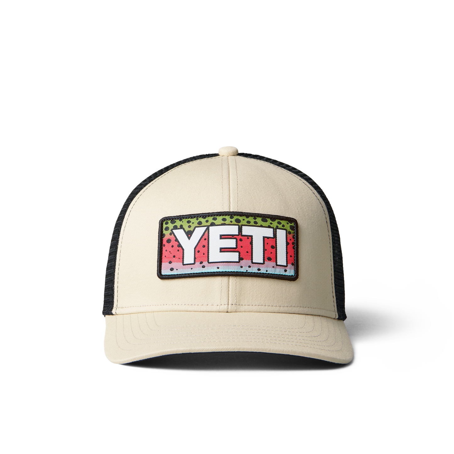 YETI Casquette Trucker Rainbow Trout Logo Badge Cream